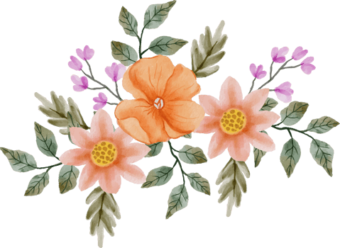 elegant watercolor flower arrangement png