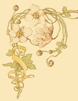 Vintage floral vine with banner. Design elements for use on herbal products, menus, brochures, book covers, packaging design and invitations. vector