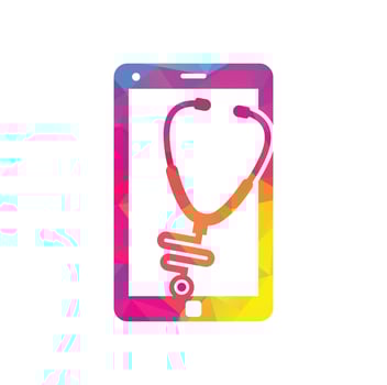 Stethoscope mobile logo design vector. Phone doctor vector logo template.