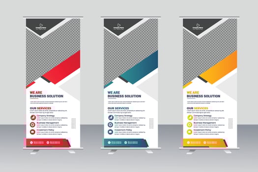 Business Roll Up Banner. corporate Roll up background for Presentation, Retractable banner stand vector