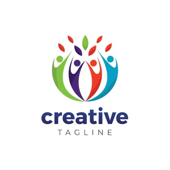 Colorful Unity Community Logo Design Symbol vector