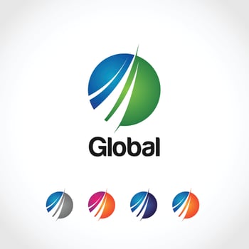 Global Solution Company Logo Template With Variant Color vector