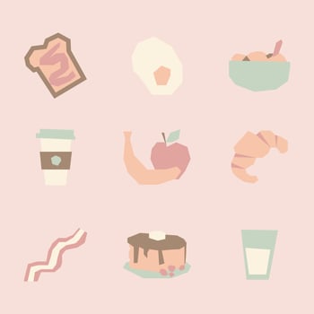 Set of Breakfast Food Icons vector