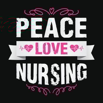 Peace love nursing - nurse quotes t shirt design vector