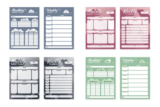 Budget planner, diary, template vector