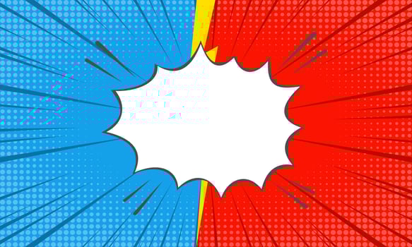 Versus or VS background in comic style - fight with red and blue background with halftone elements vector