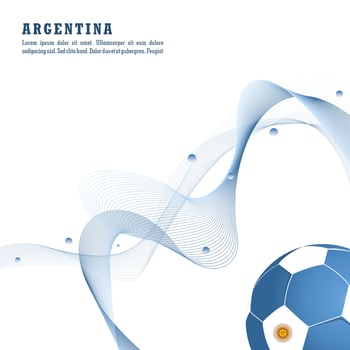 vector background argentina flag with ball, vector illustration and text, perfect color combination.