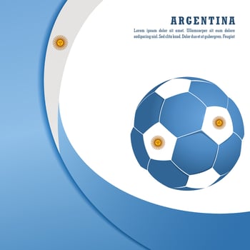 vector background argentina flag with ball, vector illustration and text, perfect color combination.
