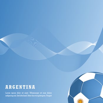 vector background argentina flag with ball, vector illustration and text, perfect color combination.
