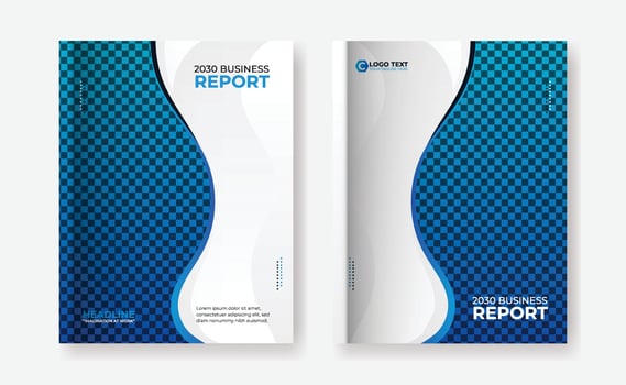 Blue business annual report, brochure flyer, book cover design template vector