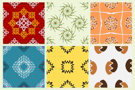 A collection of seamless patterns with abstract themes and high artistic value. Suitable for use on fabrics, book covers, invitations, or walls of homes and offices vector