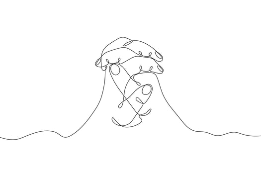 Continuous single line drawn hand gestures, minimalistic human praying hands sign. Dynamic one line graphic vector design illustration