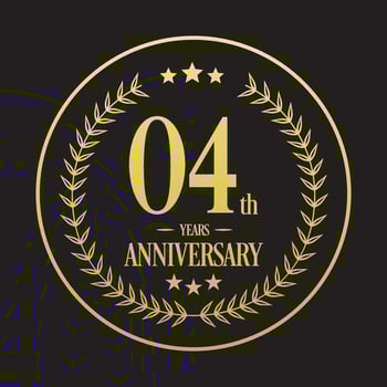 Luxury 4th anniversary Logo illustration vector.Free vector illustration Free Vector