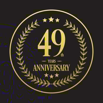 Luxury 49th anniversary Logo illustration vector.Free vector illustration Free Vector