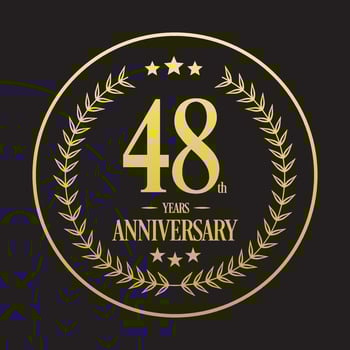 Luxury 48th anniversary Logo illustration vector.Free vector illustration Free Vector
