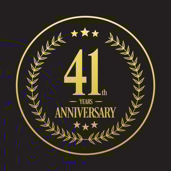 Luxury 41st anniversary Logo illustration vector.Free vector illustration Free Vector