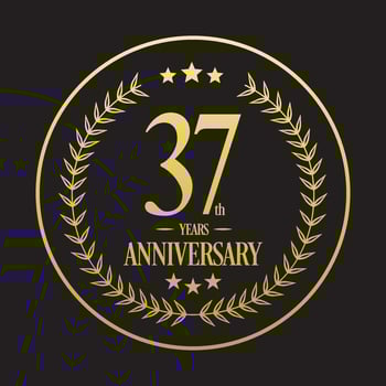 Luxury 37th anniversary Logo illustration vector.Free vector illustration Free Vector