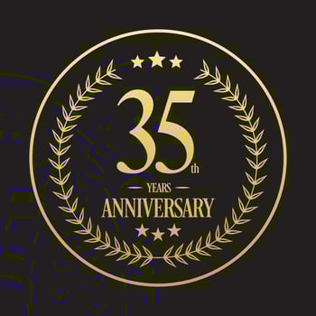 Luxury 35th anniversary Logo illustration vector.Free vector illustration Free Vector