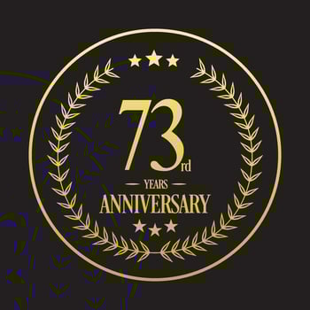 Luxury 73rd anniversary Logo illustration vector.Free vector illustration Free Vector