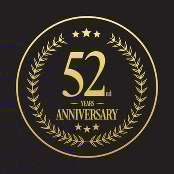 Luxury 52nd anniversary Logo illustration vector.Free vector illustration Free Vector