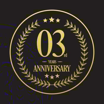 Luxury 3rd anniversary Logo illustration vector.Free vector illustration Free Vector