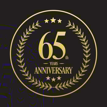 Luxury 65th anniversary Logo illustration vector.Free vector illustration Free Vector