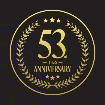 Luxury 53rd anniversary Logo illustration vector.Free vector illustration Free Vector