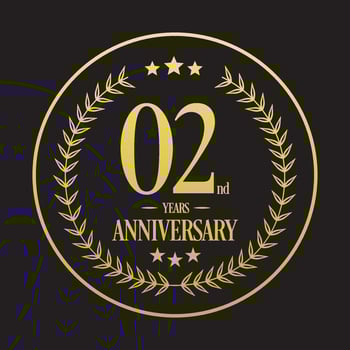 Luxury 2nd anniversary Logo illustration vector.Free vector illustration Free Vector