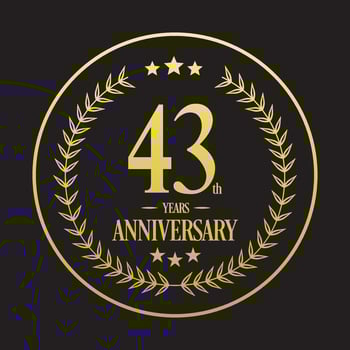 Luxury 43rd anniversary Logo illustration vector.Free vector illustration Free Vector