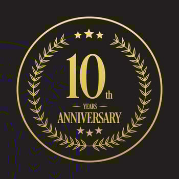 Luxury 10th anniversary Logo illustration vector.Free vector illustration Free Vector