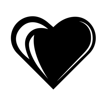 Abstract, stylized heart icon, PNG with transparent background