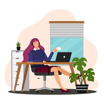 Woman Relaxing After Work vector