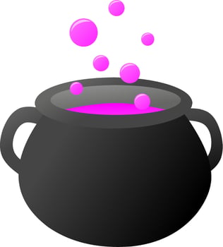 Witch cauldron for logo, icon,sign, symbol, design, Halloween or decoration. vector