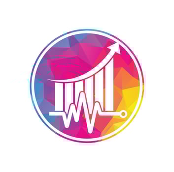 Finance pulse logo. Heart beat finance logo design icon. stats pulse logo design template. vector