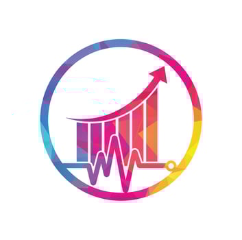 Finance pulse logo. Heart beat finance logo design icon. stats pulse logo design template. vector