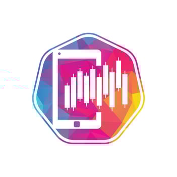 Phone Stats logo design template. Mobile finance logo icon design vector. vector