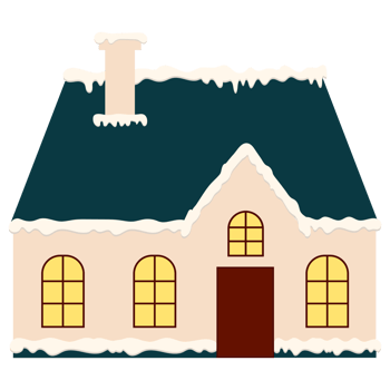 illustration of a snow house with a roof on transparent background. buildings for winter, new year, and christmas. png