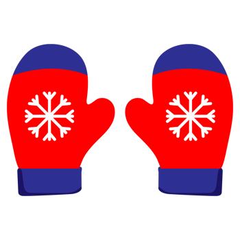 winter gloves transparent background. snow gloves clothes collection illustration design png
