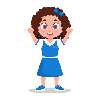 Cheerful girl in school uniform vector