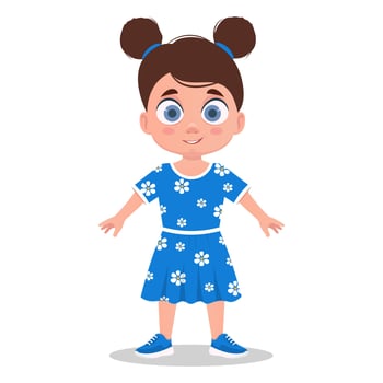 Cute baby smiles. The schoolgirl smiles vector