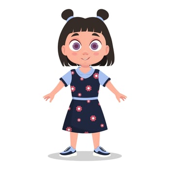 Cute baby smiles. The schoolgirl smiles vector