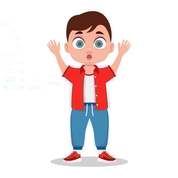 Cute little boy showing shock and amazement vector