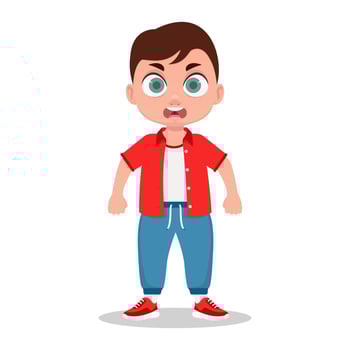 The boy is angry vector