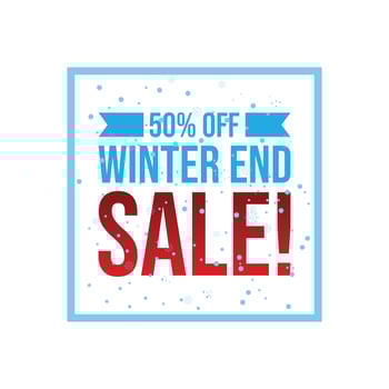 End of year winter sale banner template design vector
