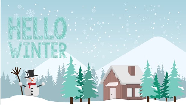 winter landscape background banner design vector