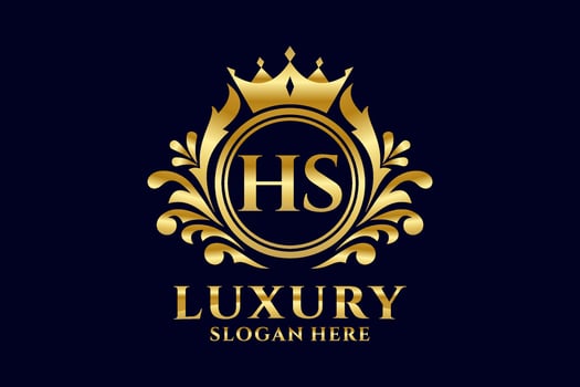 Initial HS Letter Royal Luxury Logo template in vector art for luxurious branding projects and other vector illustration.