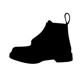 Dr Martens shoe silhouette vector illustration. Isolated on a white background. Great for shoe logos