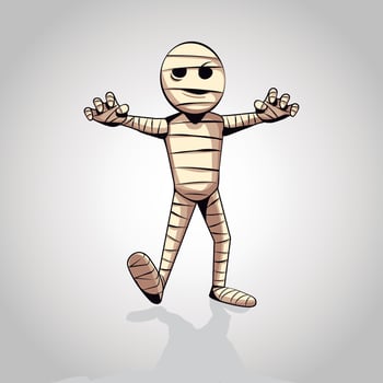 Cartoon Mummy . Vector Clip Art Illustration - Mummy for halloween. Egipt