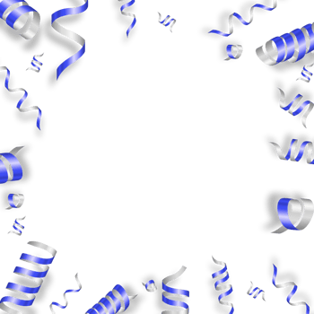 Confetti serpentine blue transparent square frame background image png