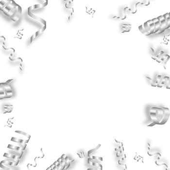 Confetti serpentine silver transparent rectangle square frame background image png